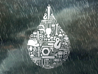 Maersk Raindrop art direction concept graphic illustration illustrator poster raindrop