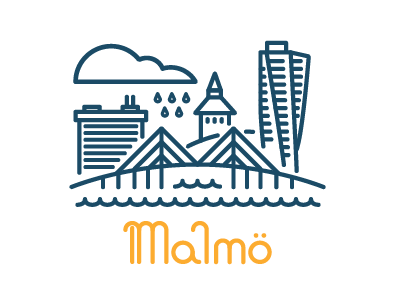 Malmö bridge building illustration lines malmo rain sweden thick lines turning torso