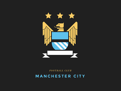 Manchester City Minimal crest eagle england illustration logo minimal soccer