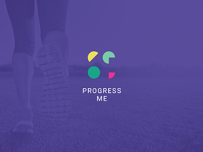 Progress Me app colorful fitness health logo minimal progress running symbols