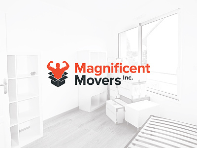 Magnificent Movers apartment box boxes business logo colorful company logo movers moving shipping