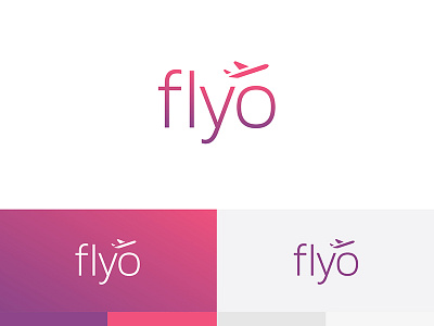 Flyo airplane android app fear fly flying gradient ios logo material design modern mood