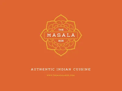 The Masala Box badge brand curry food truck icon india logo malmö restaurant stamp thick line