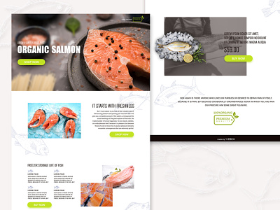 Organic Salmon Landing Page design flat landing design landing page ui ui ux design ux web web design website