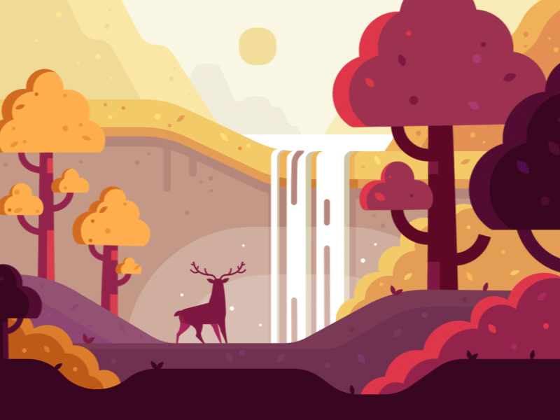 Deer Animation in AE aftereffects ai animation design flat gif illustration motion photoshop vector web design