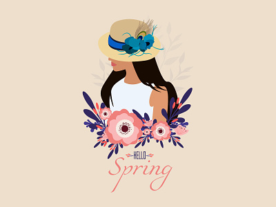 Spring is coming...:) branding design digital illustration drawing flat illustration illustrator landing page logo spring ui vector