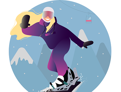 Snowboarding time adobe illustrator branding design digital illustration flat illustration logo snowboard snowboarding sport ui ux design web design winter