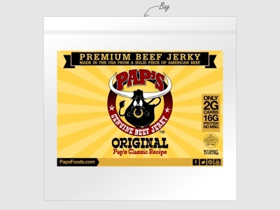 Label Design advertising beef jerky label packaging