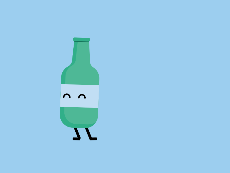Bouteille after animation blue bottle dose drink drunk effect gif illustrator maggle motiondesign