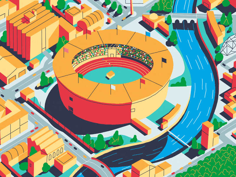 Olympic's Games 2d aftereffect agency animation design illustration illustrator maggle motion motiondesign motiongraphics olympic running sport stadium