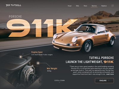 Porsche Tuthill 911K example indesign landingpage porsche re design re edit redesign self initiated ui update vector web webdesign website websitedesgin