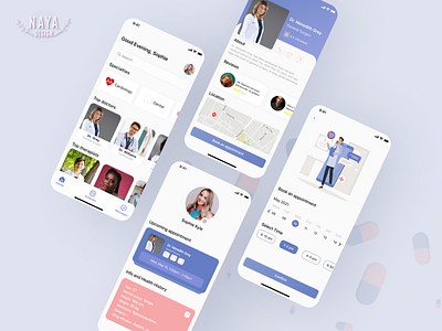 HiDoc - Medical Mobile app app application appointment booking calendar cardiology dental dentist doctor doctor appointment health medical medicine mobile online appointment surgeon surgery thera ui ux