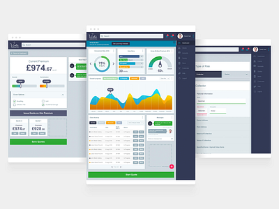 Insurance Product Platform chart dashboard desktop graphs insurance ui user interface uxui
