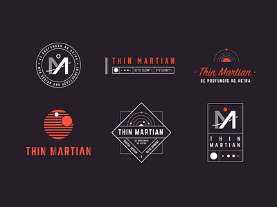 Old logo variations comet galaxy logo logomark mars martian orange space thin