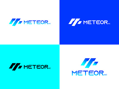 Meteor inc Logo Design for Tech Company brand identity branding graphic design logo logo design minimalistic logo symbolic mark logo tech logo