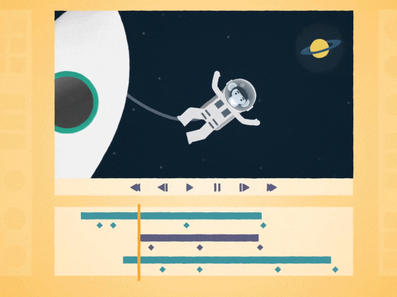 Monkey in Space 2d aftereffects animation character comet loop monkey space