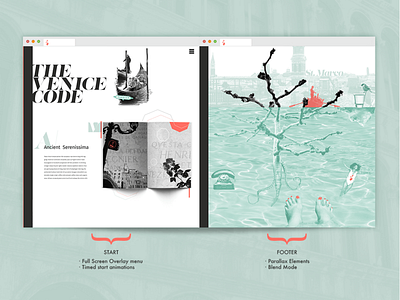 The Venice Code bookdesign collage composing design footer design header design lifestyle photos photoshop typography ui ux webdesign