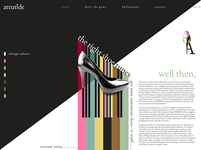 Attutide fashion high heel lifestyle shoes template template design trends typography ui ux webdesign