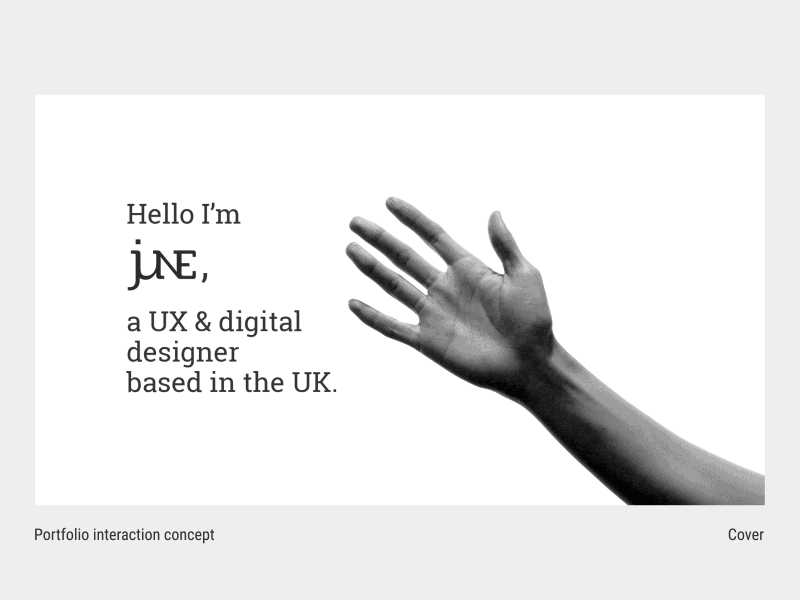 Website with gesture animation design gesture gif hand message portfolio web