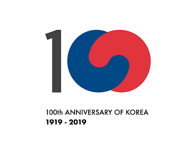 Logo idea for Korea 100th anniversary 100 100th 100주년 anniversary korea logo 대한민국 로고 한국