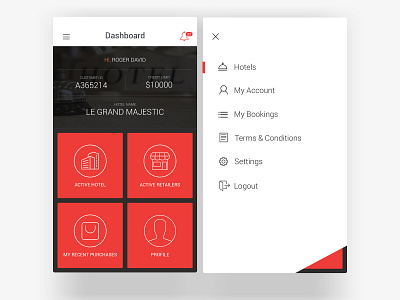 Hotel App - Dashboard app design icon illustrator ui