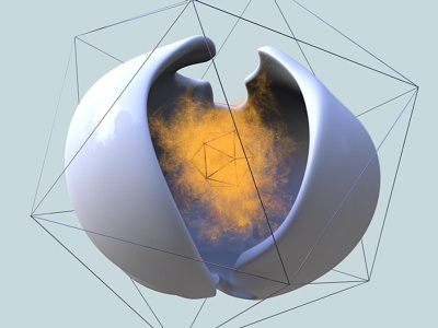 Containment abstract cinema 4d egg strange x particles