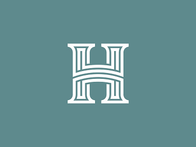 Hamburg Chamber of Commerce Logo arches capital letter historic logo serif stripes teal