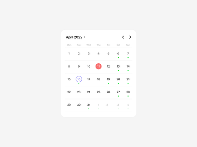 Calendar for mobile apps