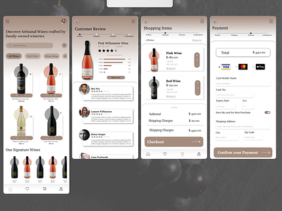 Wine Ui/Ux App Design adobexd app design ui ux wine