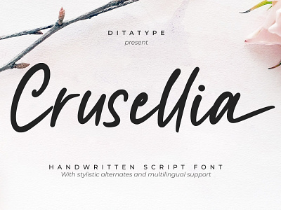 Crusellia - Handwritten Script Font branding design font fonts graphic design logo logotype typography ui