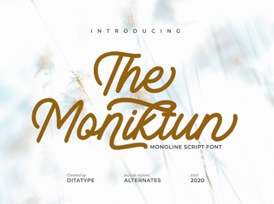 The Moniktun - Script Font branding design font fonts graphic design logo logotype typography ui