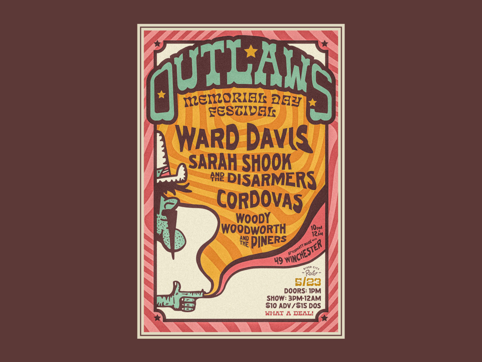 Outlaw Festival Poster by Logan Hall on Dribbble
