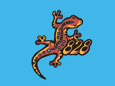 828 Salamander 828 asheville design gecko hand drawn hat design illustration ink lizard mountain town mountains north carolina salamander scales spot illustration vintage water