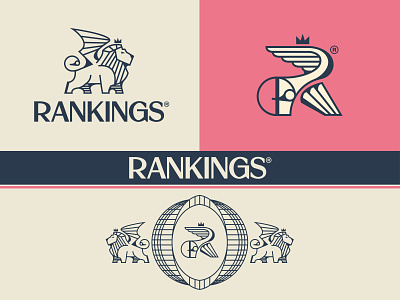 Rankings Rebrand Identity badge brand identity branding crest high end humanist san serif lawyer lion logo luxury manticore mythology seo web website wing