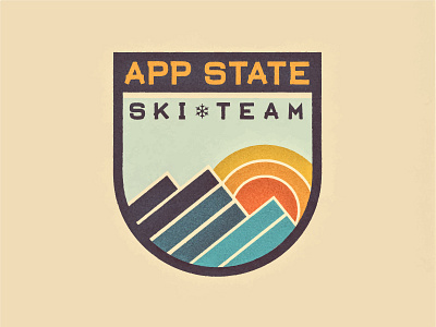Appalachian State Ski Team Logo appalachian state blue ridge boone illustration logo mountains north carolina ski ski team sticker sunrise sunset