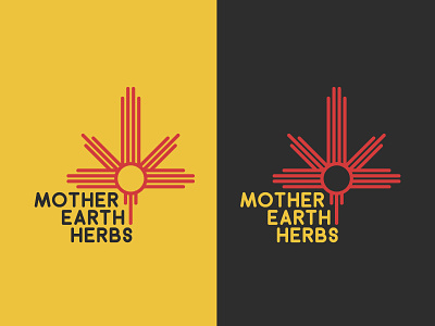 Mother Earth Herbs Identity branding cannabis dispensary leaf logo marijuana native american new mexico red sun weed yellow