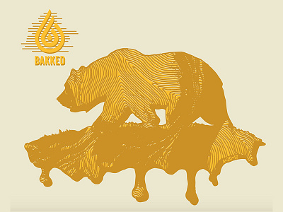 CA Oil Bear baked bear california cannabis colorado concentrate distillate grizzly illustration oil