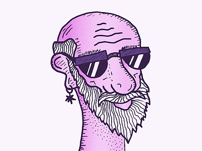 Granddaddy Purp Illustration beard cannabis colorado ear ring granddaddy grandpa guy illustration man old purple weed
