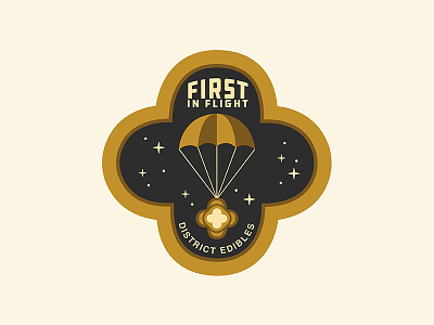 District Edibles Flight Patch 2 astronaut cannabis colorado edible parachute patch space star