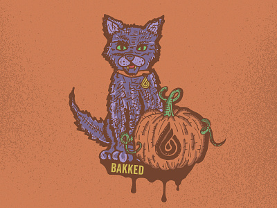 Halloweenie black cat cannabis colorado fang halloween holiday jack o lantern oil pumpkin scary spooky