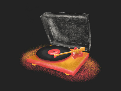 Record Player Illustration