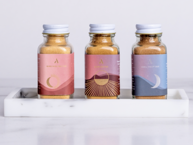 The Ritual Blend Designs branding label moon packaging print sun supplement