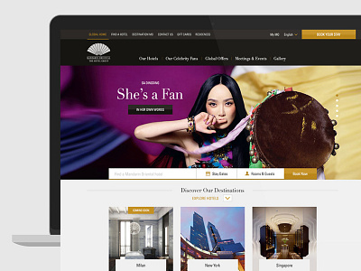 Hotel Home Redesign dark design home page hospitality hotel interface landing redesign ux web