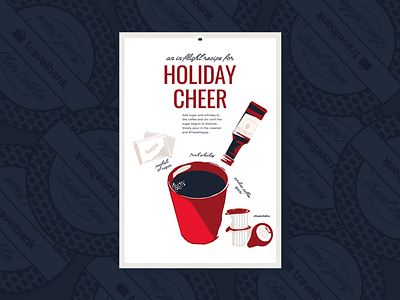 An In-Flight Recipe for Holiday Cheer app business card coaster design holiday navy print recipe red travel whiskey