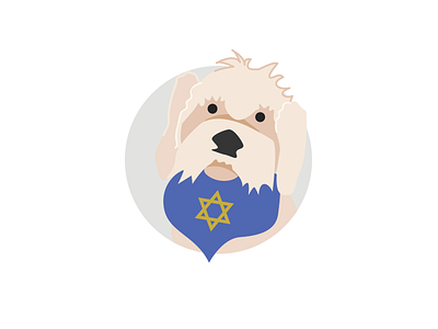 7 Office Dogs for a Happy Howliday Season: The Shaggy Crew art blue colorful dog dog illustration draw drawing hebrew holiday holiday card illustration jewish shaggy dog