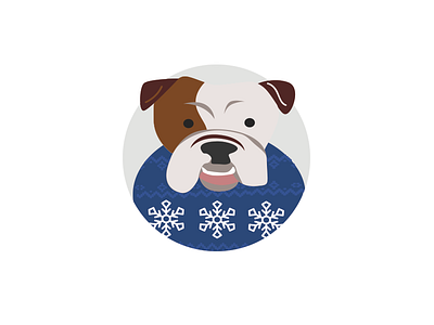 7 Office Dogs for a Happy Howliday Season: The Bulldog bulldog bulldogs colorful dog dog icon dog illustration draw drawing flat holiday holiday card illustration snow flake