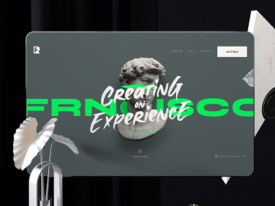 FREE UI Interactive Portfolio Desktop colors concept design landing marketing modern photoshop ui ux web