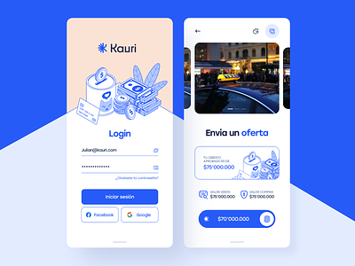 App UX UI *Kauri app concept design finance ilustration login marketing mobile trend ui ux visualdesign