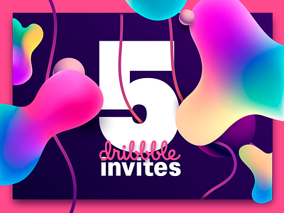 5 Dribbble Invites colors concept design dribbble five forms invites login photoshop ui ux web
