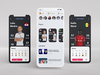 Football app ui design app design graphic design ui ui design